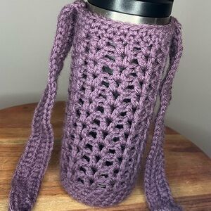 Purple Crochet Bottle Holder